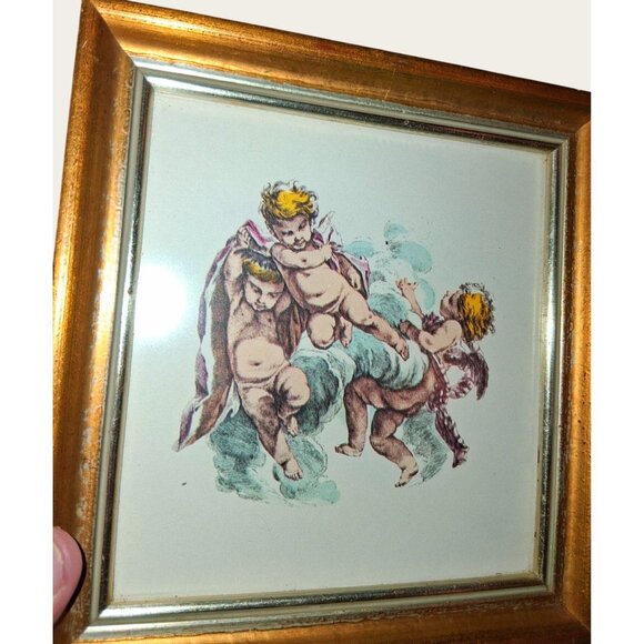 Vintage Cherub Wall Art Set Of 2 Framed Prints - Picture 5 of 8